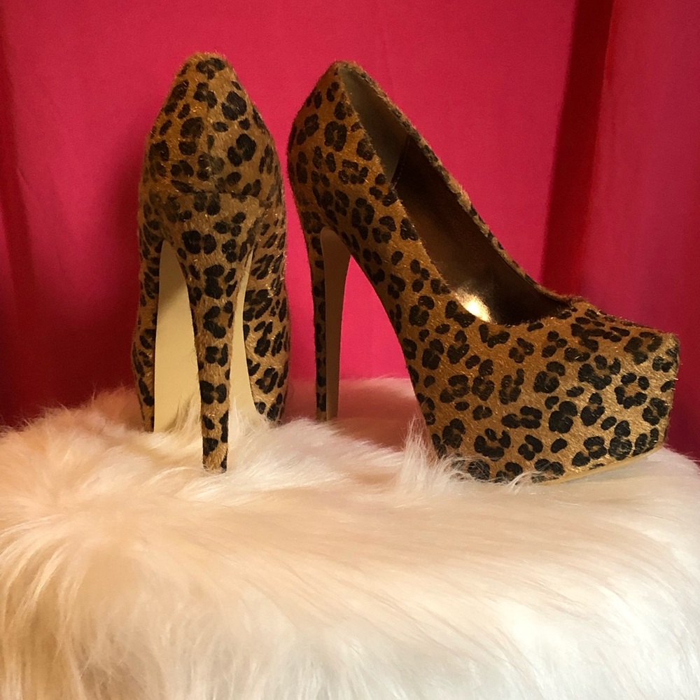 Leopard print heels.